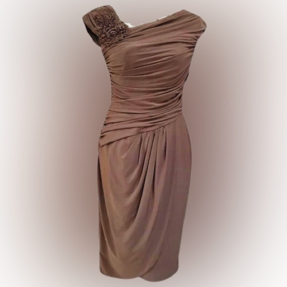 Brown Adrianna Papell Body-con Midi length Dress